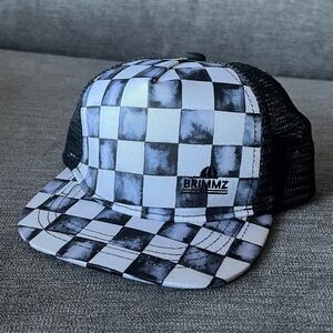 Brimmz Checkered Black and White Trucker Hat size XS infant